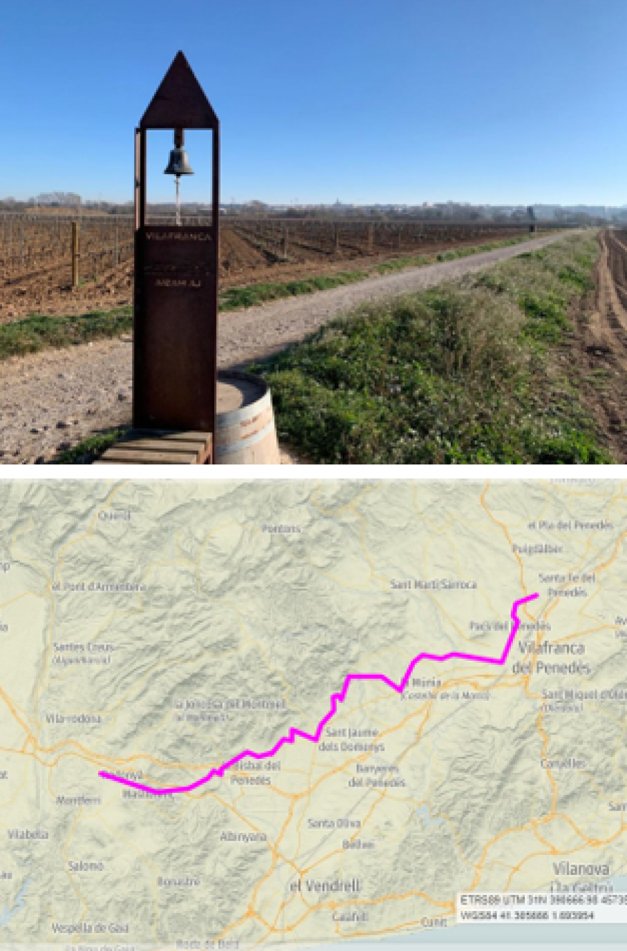 Camí de Sant Jaume del Penedés, 44,60 km.